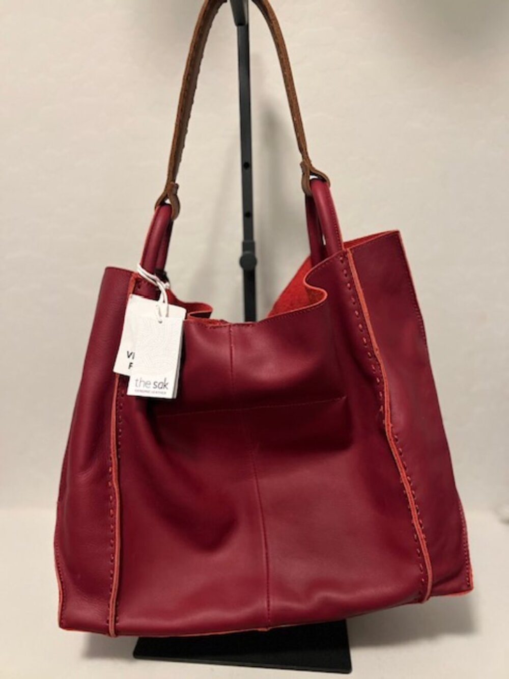 The Sak Los Feliz Large Tote, Red, NWT - Picture 2 of 4